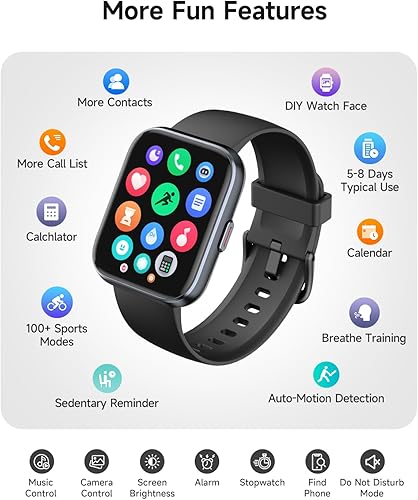 Miniatura 7 de Reloj inteligente para hombre, responderhacer llamadas, Alexa integrado, pantalla táctil de 1.85 pulgadas, rastreador de actividad física para