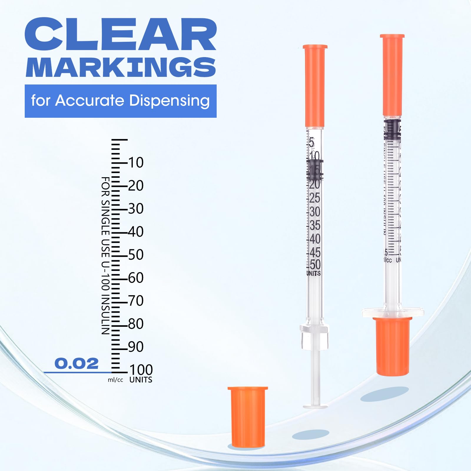 U-100 0.5ml Syringes 30G 5/16"(8mm), Lab Supplies, Individually Wrapped, Pack of 100 — Amazon image 4