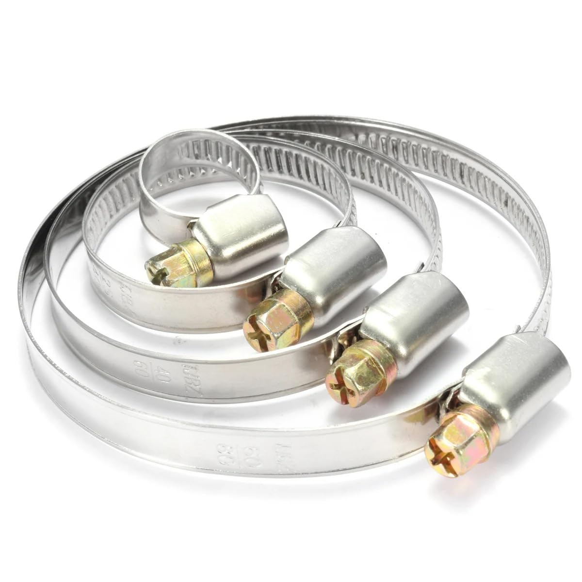 Colliers De Serrage En Acier Inoxydable 20 pièces/ensemble colliers de serrage en acier inoxydable cerceau colliers de serrage colliers de serrage for tuyau de carburant(20Pcs 60-80mm)