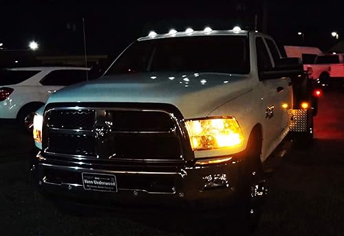 Miniatura 8 de iJDMTOY Kit de montaje de luces LED blancas de lente transparente para techo de cabina compatible con DodgeRAM ChevroletGMC Ford Toyota Trucks,