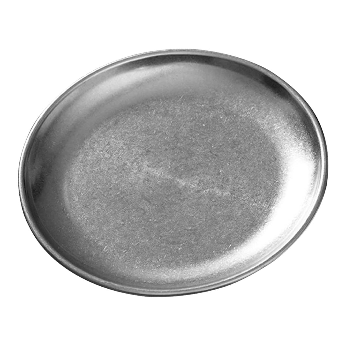 DECHOUS Retro Edelstahl Essteller 17cm Runde Grill und Bratenplatte mit Abgerundeten Kanten Bruchsicheres Vintage Metallgeschirr für Westliche Gerichte und Picknick Wiederverwendbar