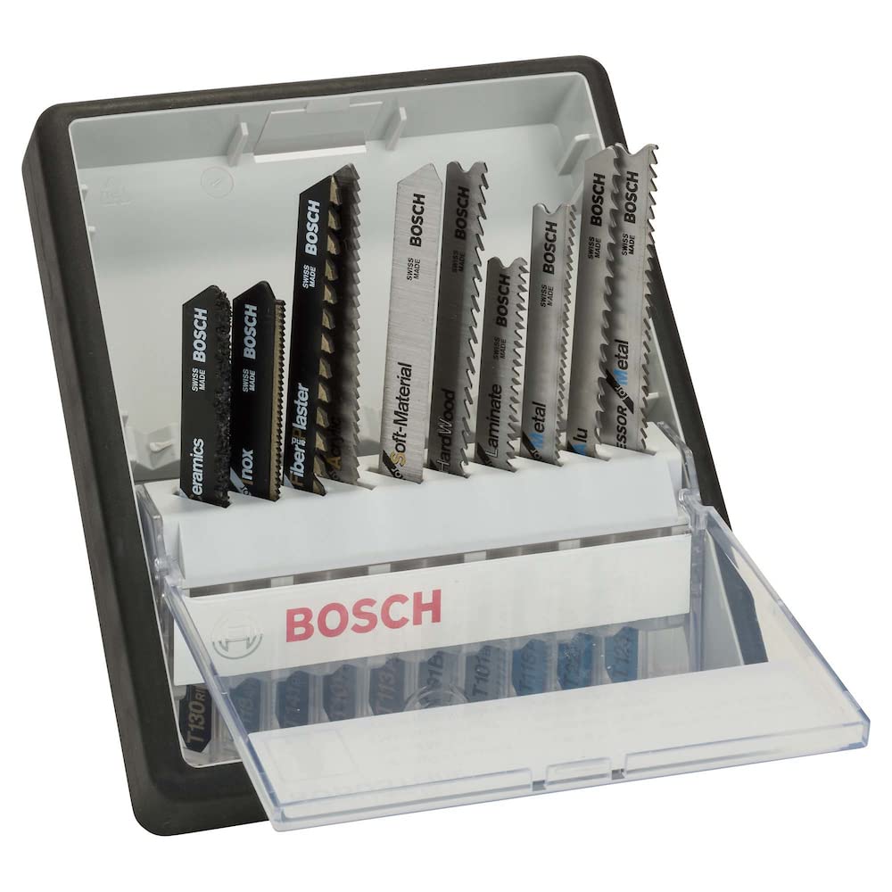 Bosch Profesional 10-częściowy zestaw brzeszczotów do wyrzynarek Top Expert Robust Line, chwyt teowy T 130 RIFF; T 118 AHM; T 141 HM; T 101 A; T 113 A; T 101 BF; T 101 BIF; T 118 AF; T 227 D; T 123 X