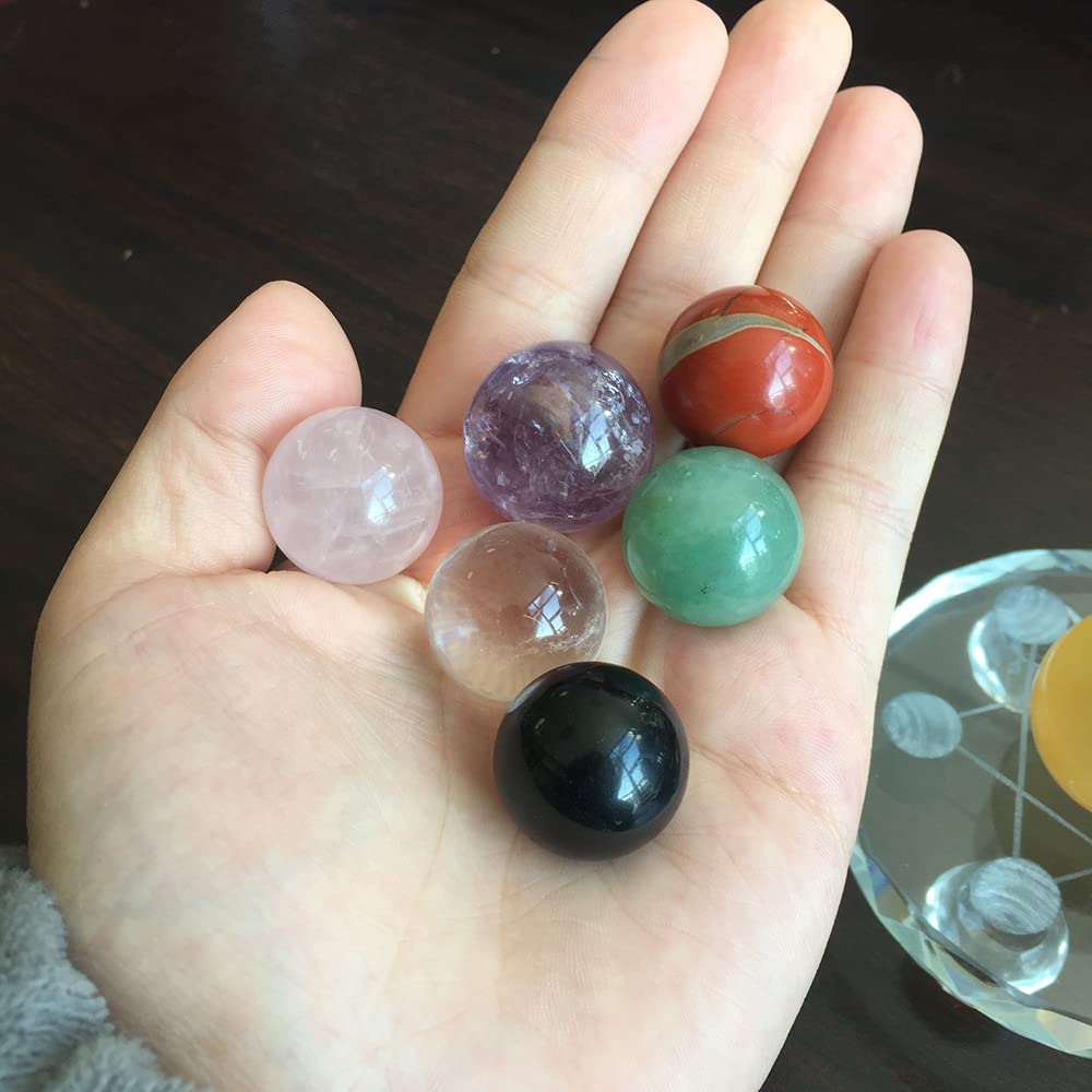 Home Sammlungen Natursteine ​​Kristallkugeln Seven Star Array Reiki YogaCrystal Pendel for Dekoration, Steingenerator