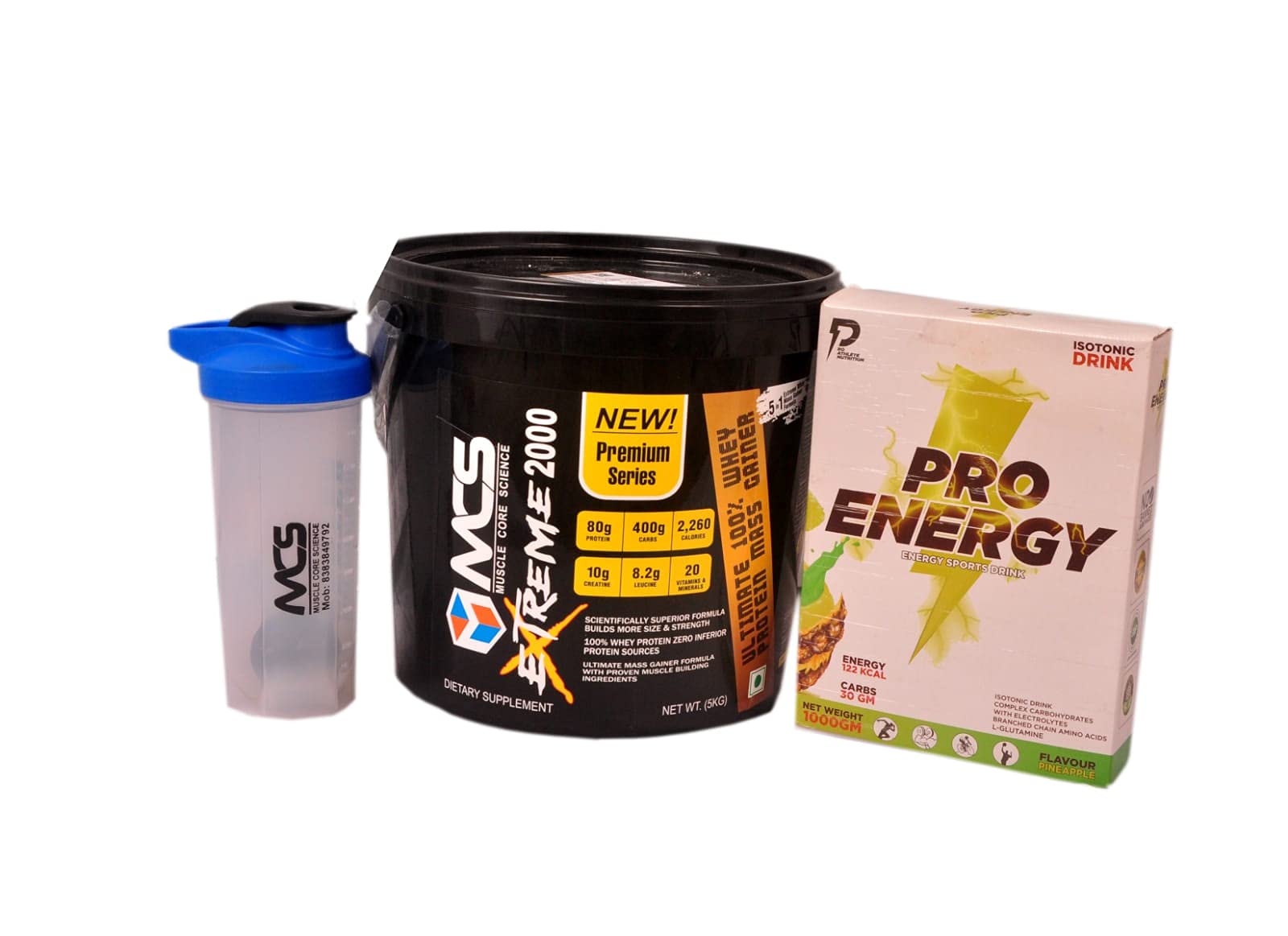 Buy MCS New Premium Series extreme 2000 mass gainer/weight gainer protein powder with shaker 500