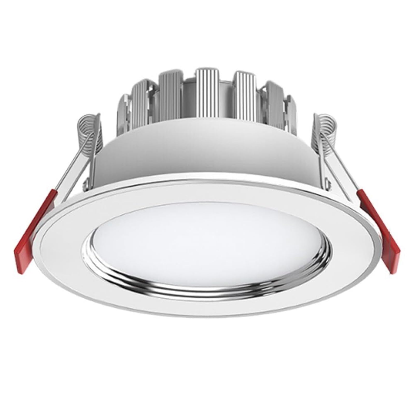 Ultra Thin Recessed Ceiling Light Baffle Trim 3000K 4000K 6000K Selectable Dimmable Daylight Retrofit Downlight Simple Retrofit No Flicker(White)