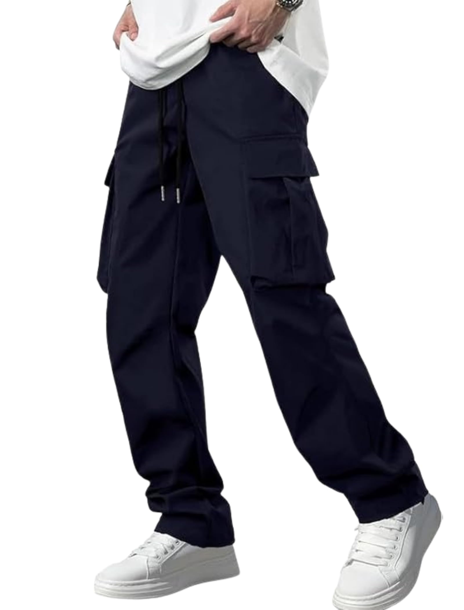 Men’s Casual Cargo Pants with Multi Pockets – Relaxed Fit, Lightweight, Durable, Street Style, Drawstring Waist, Versatile Outdoor & Fashion Trousers for Men-picture-44