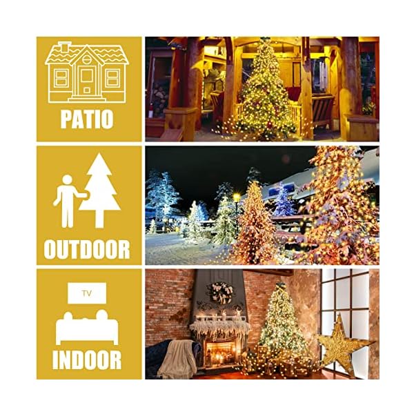 HATMIG Christbaumbeleuchtung, Timerfunktion 400LEDs 2m 16 Stränge 8 Leuchtmodi LED Lichterkette Weihnachtsbaum… – Bild 5