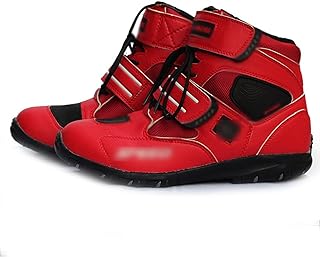 Botas de Motocicleta, Cuero de Microfibra, Transpirables, cómodas, Antideslizantes Resistentes al Desgaste, para Zapatos Deportivos de Moto Touring