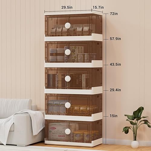 Miniatura 5 de Contenedores de almacenamiento con tapas, 216 cuartos de galón apilables con tapas, contenedores de almacenamiento plegables con ruedas,