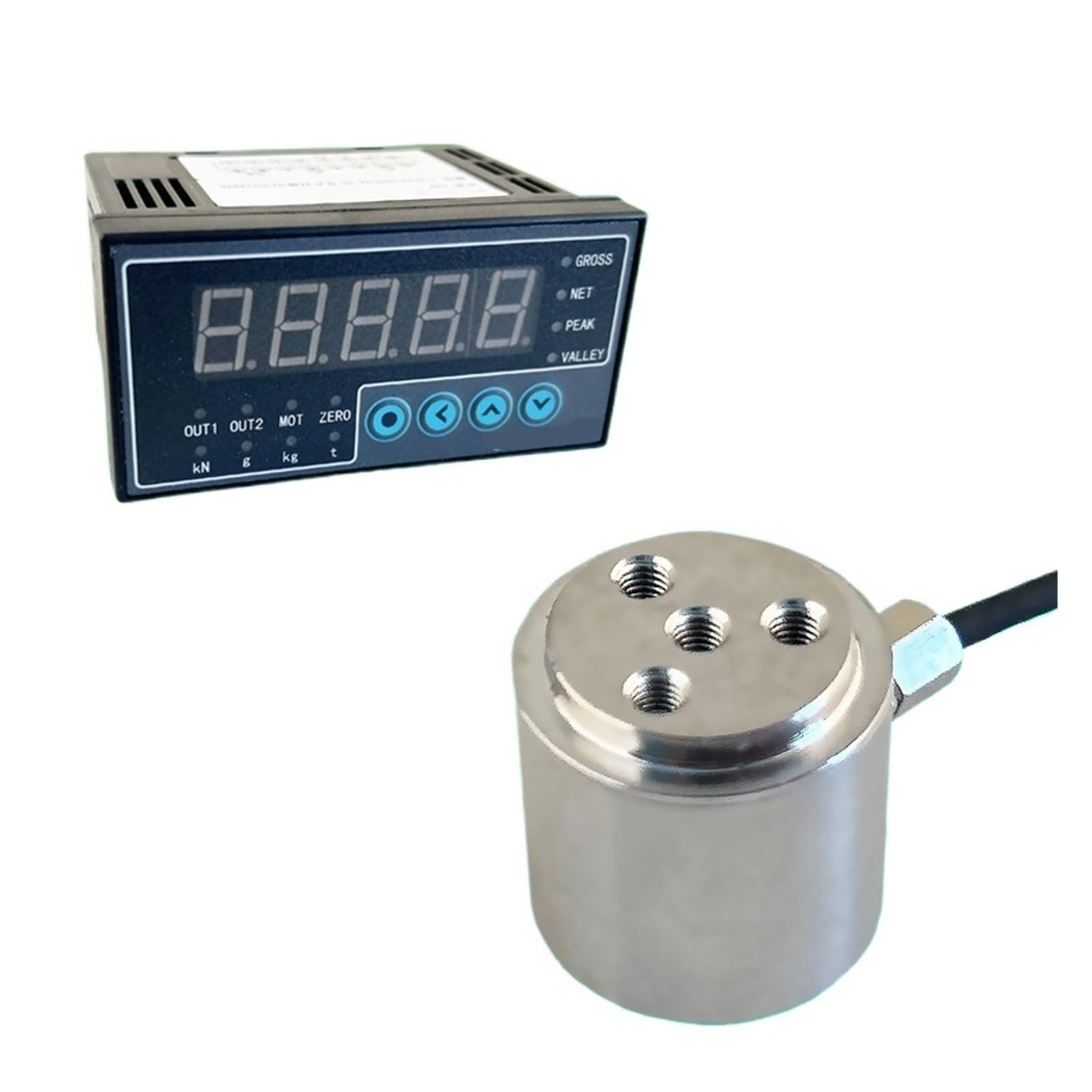 Célula de carga de botón de alta precisión de 0-200 kg con pantalla, transductor de fuerza de compresión for uso industrial. para medir fuerza(50KG Display)