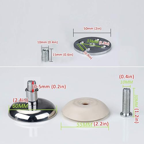 Miniatura 3 de Patas de metal para muebles, patas de sofá de acero inoxidable, patas ajustables para mesa de café, patas de armario, patas de estantería,