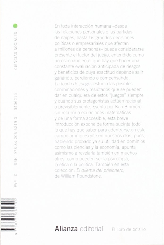 La teoría de juegos: Una breve introducción (El libro de bolsillo - Ciencias sociales)