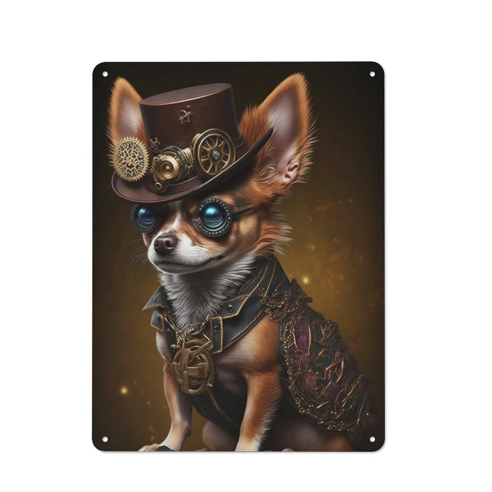 Junmoney Chihuahua Dog Tin Sign 40X30cm With For Café Or Home Bar, Rustic Decor, For Café-Style Decor Fans