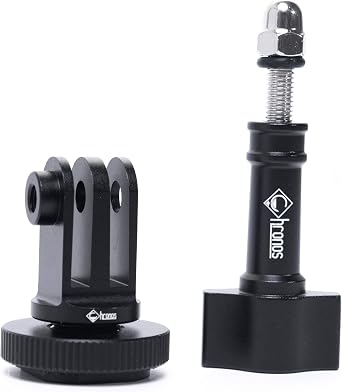 Chronos Aluminum Alloy CNC Tripod Screw to DSLR Camera Flash Hot Shoe Mount Adapter with Aluminum Thumbscrew for for GoPro Max, GoPro Hero 10, Go Pro Hero 9, 8, 7, 6, 5, 4, and DJI Osmo Action Cameras