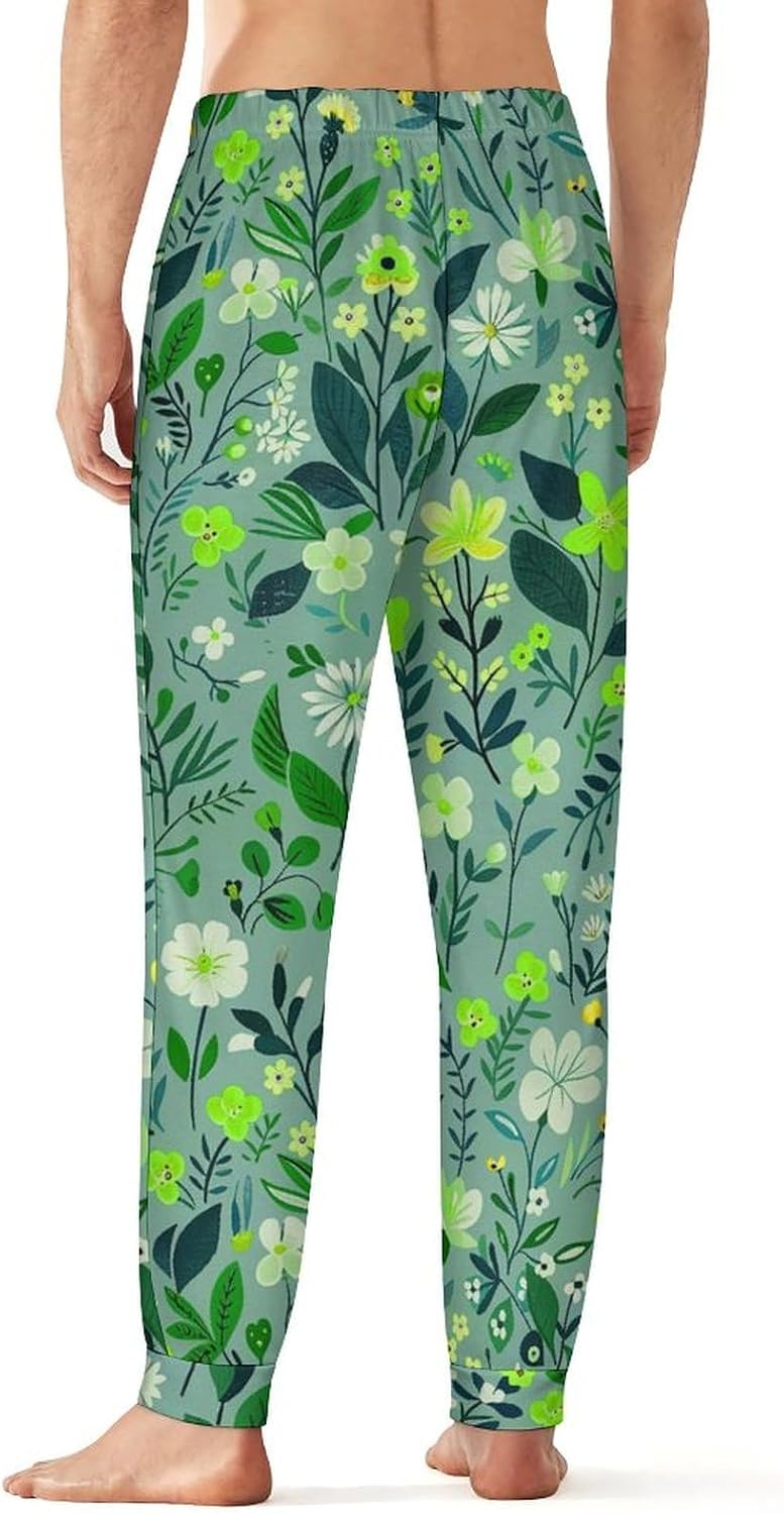 Adugen Origei Herons Pattern Men's Pajama Home Pajamas Lightweight Pajama Pants