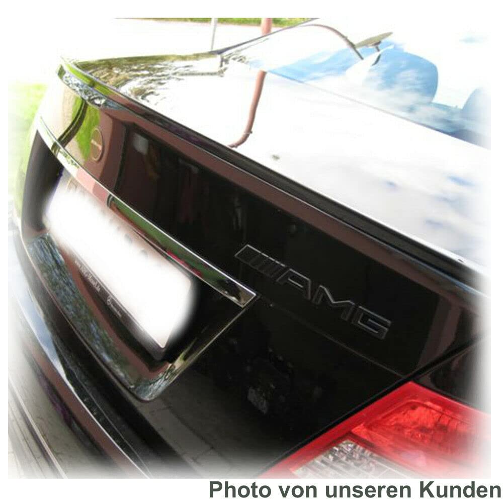 FLY DESIGN Heckspoiler, Hecklippe, Spoilerlippe passend für Mercedes C C-Klasse W204 Limousine, Bj. 2007 bis 2015, flexibel, leicht, waschanlagenfest, Farbe: (Smaragdschwarz Met. (CC 189))