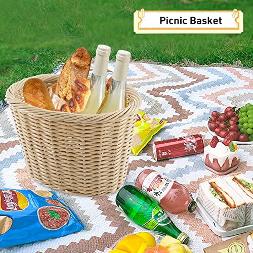 Zukka Woven Bike Basket For Adult And Kids Handlebar Bike Waterproof Storage Bicycle Basket, Multi-Colors (Natural-Large) #TOP4