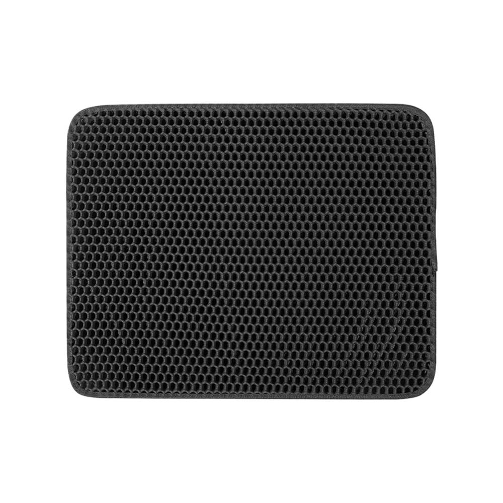 Large Eva Cat Litter MatDouble Layer Cat Litter Mat Pet Litter Box Mat Pet Toilet Cat Mat Cat Toilet Mat(Black,45x60cm)