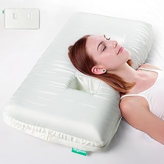 ibigbean Ear Pillow - Memory Foam 2-Hole Piercing Pillow with Ear Pillow - with Satin Smooth Pillowcase - 26''L x 15''W x 4''H - come with Backpack