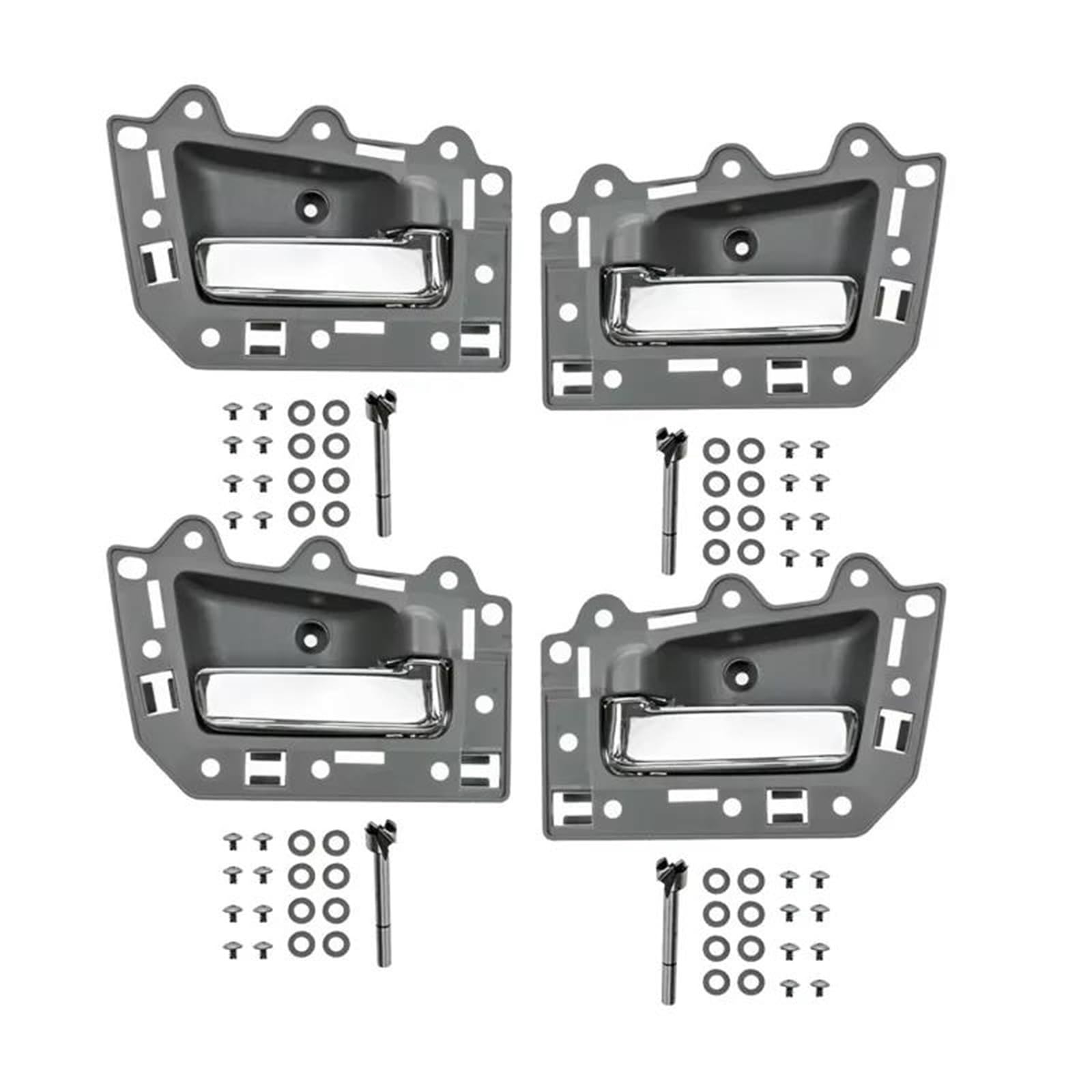 Kmage Silver Interior Door Handle Front And Rear Interior Door Handle Set For Jeep For Grand Cherokee 2005 2006 2007 2008 2009 2010 2011(Silver)