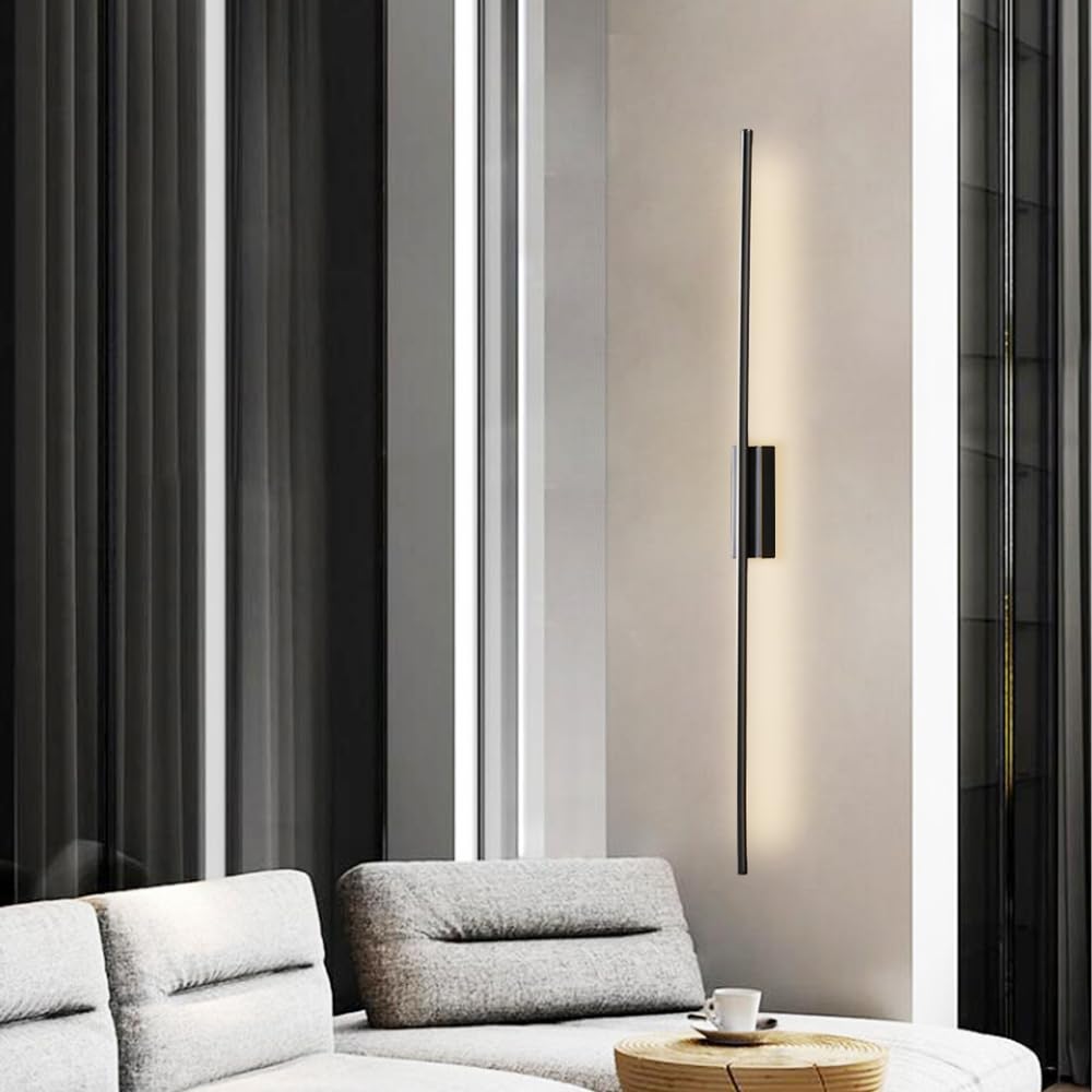 Oświetlenie nocne kinkiet ścienny, liniowa lampa mosiężna, ultracienkie miedziane światło z silikonowym kloszem, nowoczesne lampy LED - 3 tryby kolorów, spersonalizowane minimalistyczne
