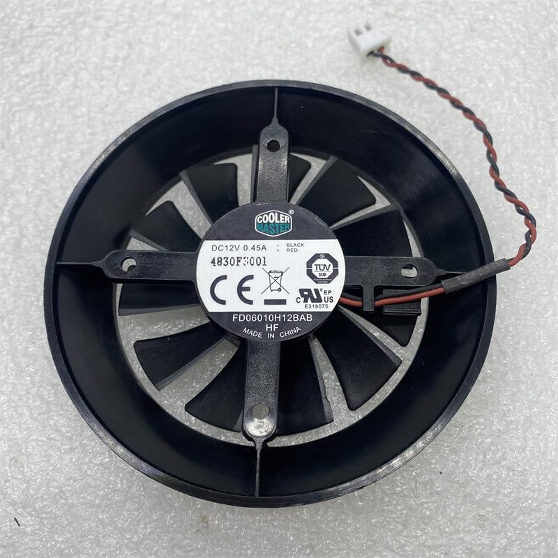 GTX650 GTX750 TI GT640 Compatible 60mm CPU Cooler Fan - FD06010H12BAB, 12V, 0.45A, Double Ball Bearing, High Performance Chassis Cooling