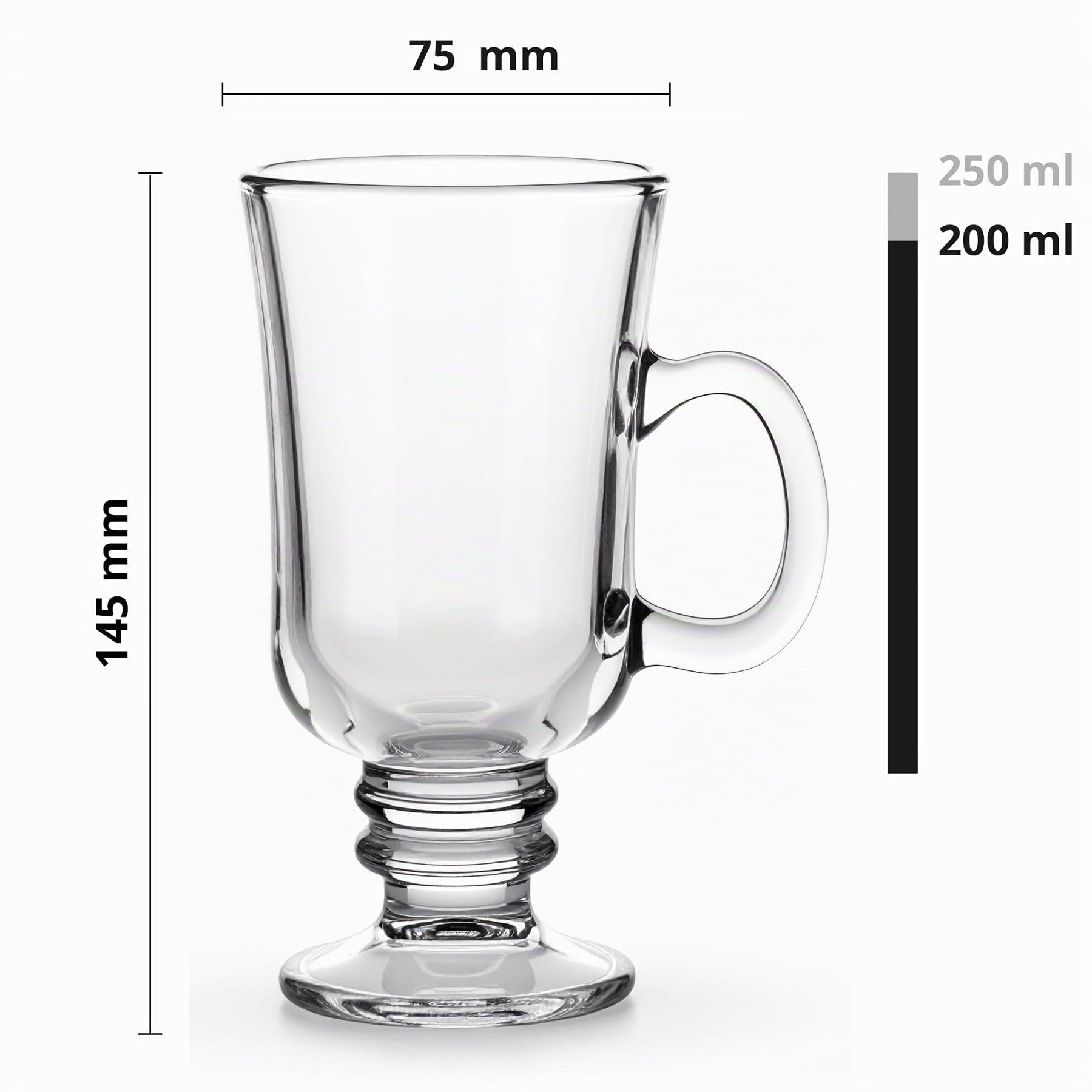 Glasmark Krosno - Set di 6 Bicchieri da 0,2 Litri, per Caffè, Tè, Latte, Macchiato, Vino Brulé - Lavabili in Lavastoviglie, 6 x 200 ml