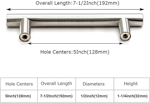 Miniatura 2 de homdiy Paquete de 15 tiradores de gabinete de 5 pulgadas, manijas de gabinete de níquel cepillado, tiradores de níquel moderno, manijas de gabinete