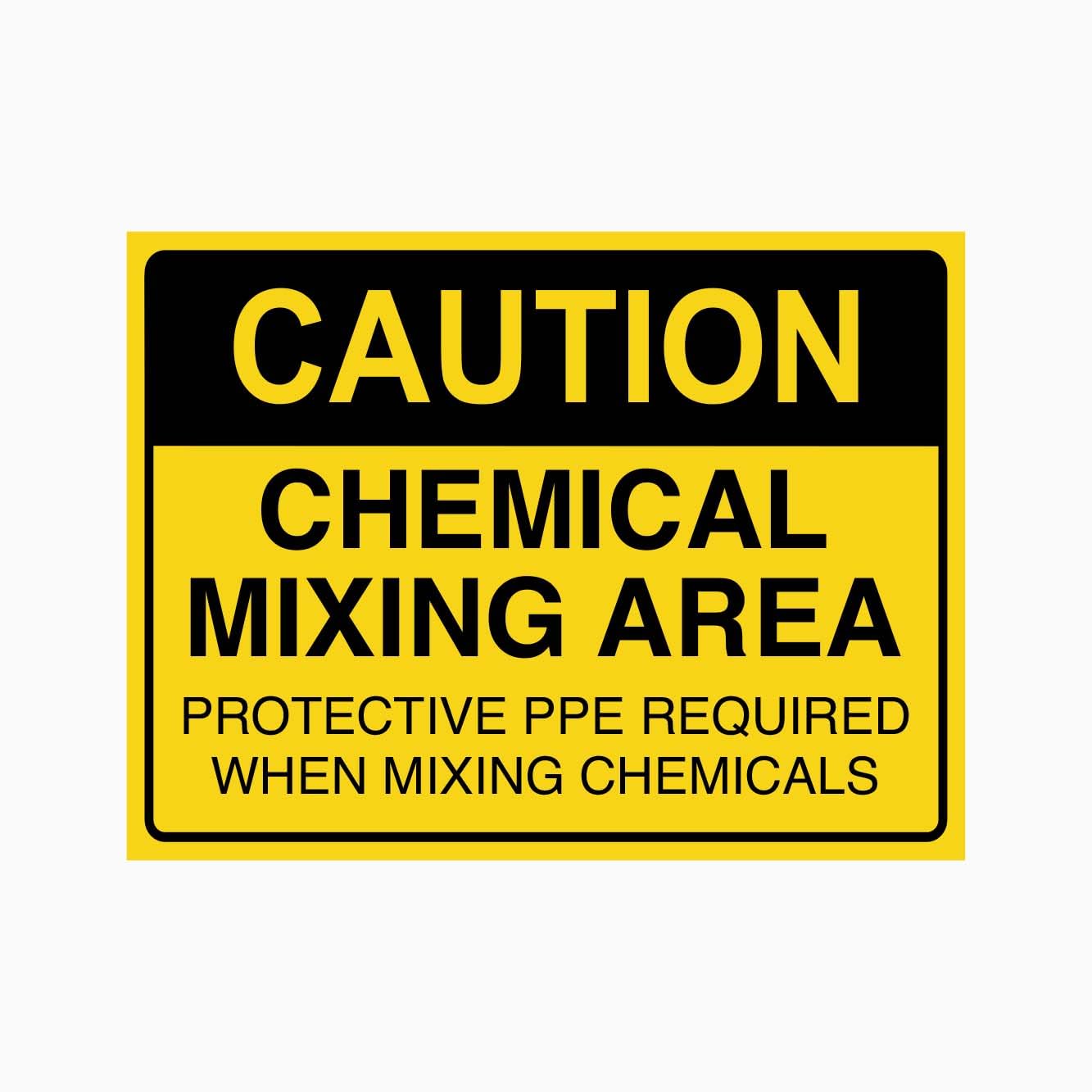 CAUTION CHEMICAL MIXING AREA Sign Hazard Metal Tin Sign 8 x 12 inch for Industrial & Commercial Series