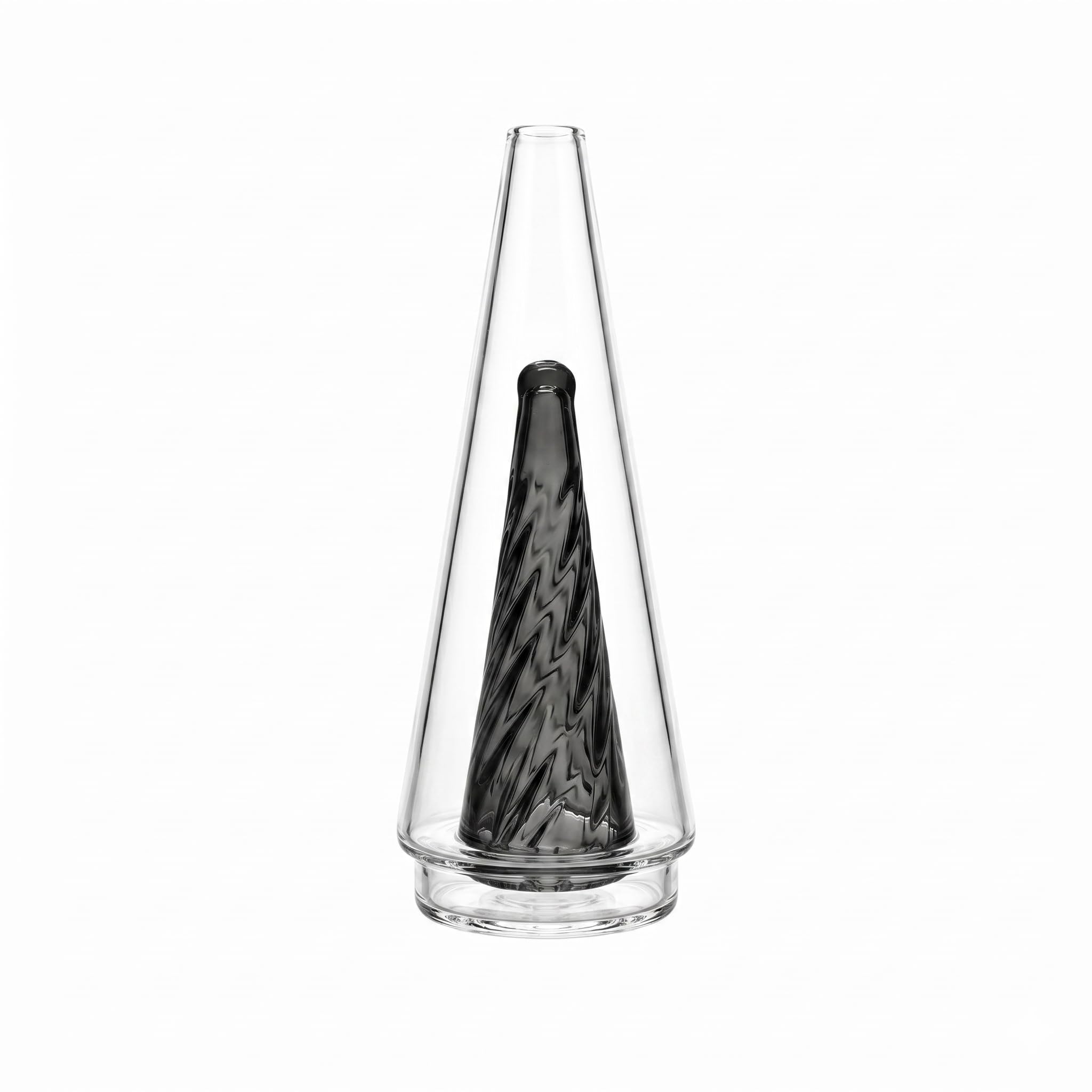 Clear Borosilicate Glass Cone Component - Precision Geometric Glass Art Supply for DIY Crafting, Stained Glass Making, Heavy Wall Construction (Black) - 1