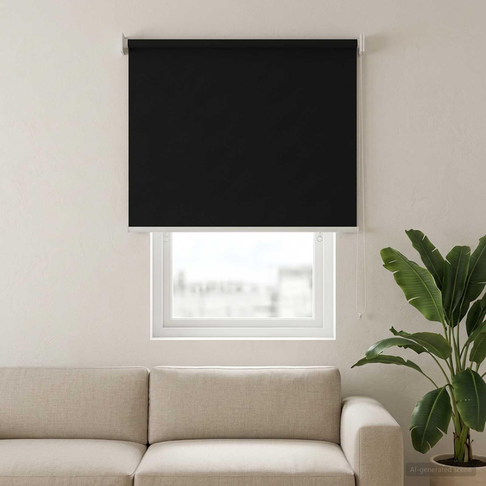 Tenda avvolgibile in poliestere, grigio antracite | Montaggio a parete o a soffitto, controllo termico, blocco visivo, catena sinistra o destra