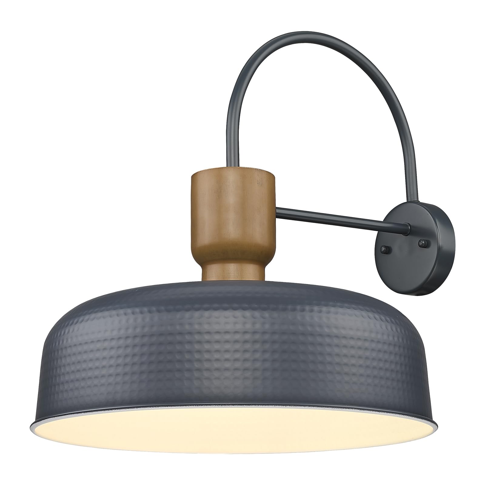 Darkaway Large Barn Light Fixtures 18inch Dome Wall Lamps Sconces with Hammered Metal Shade, Blue Wall Lighting for Outdoor Indoor Patio Porch Hallway