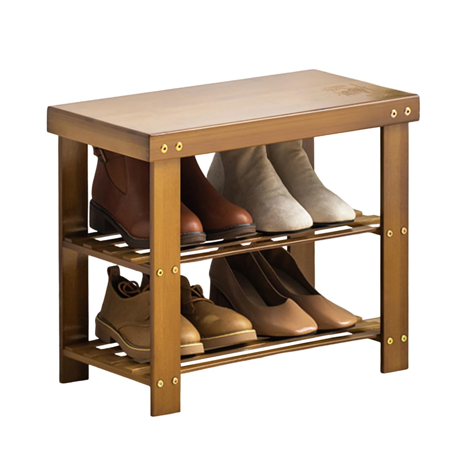 Meuble à chaussures en bambou avec banc de rangement couloir