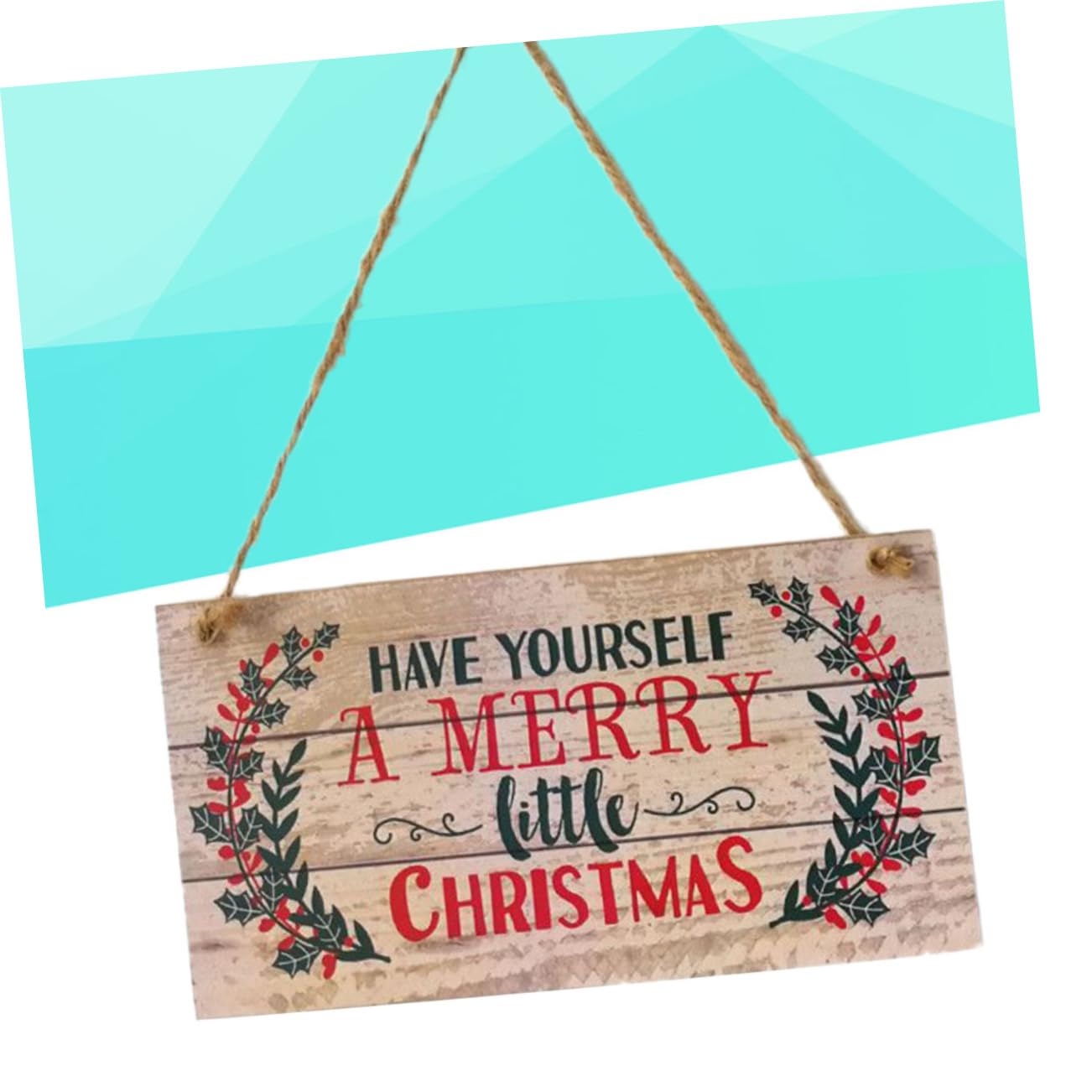 Adorno en Madera Navideño de Puerta 20x10x0,5 Cm para Diseño Brillante y Festivo para Embellecimiento Navidad de Pared