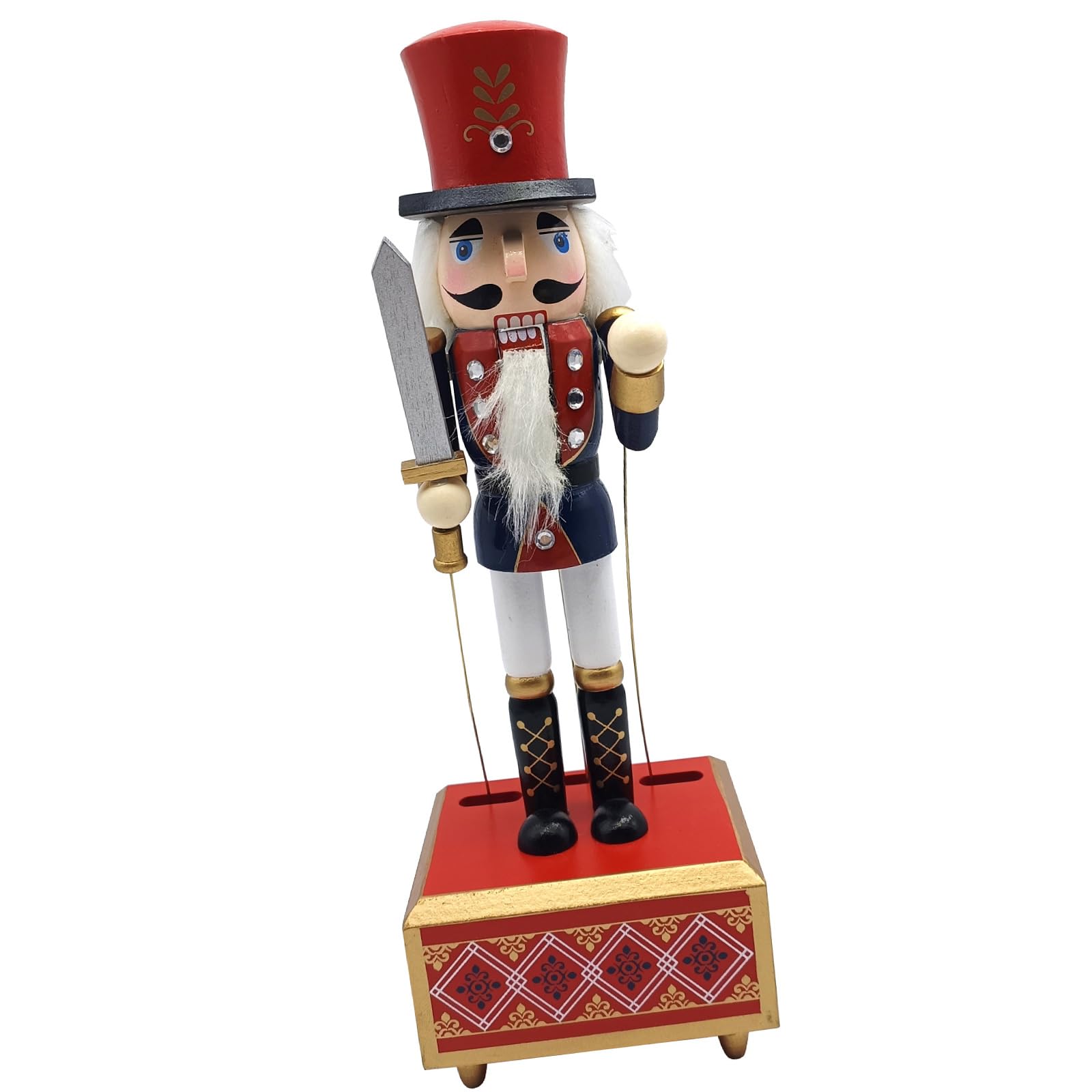 YROHGKPN Handcrafteds Wood Nutcrackers Soldier Puppets Music Box for Festive Home Decoration Holiday Music Box