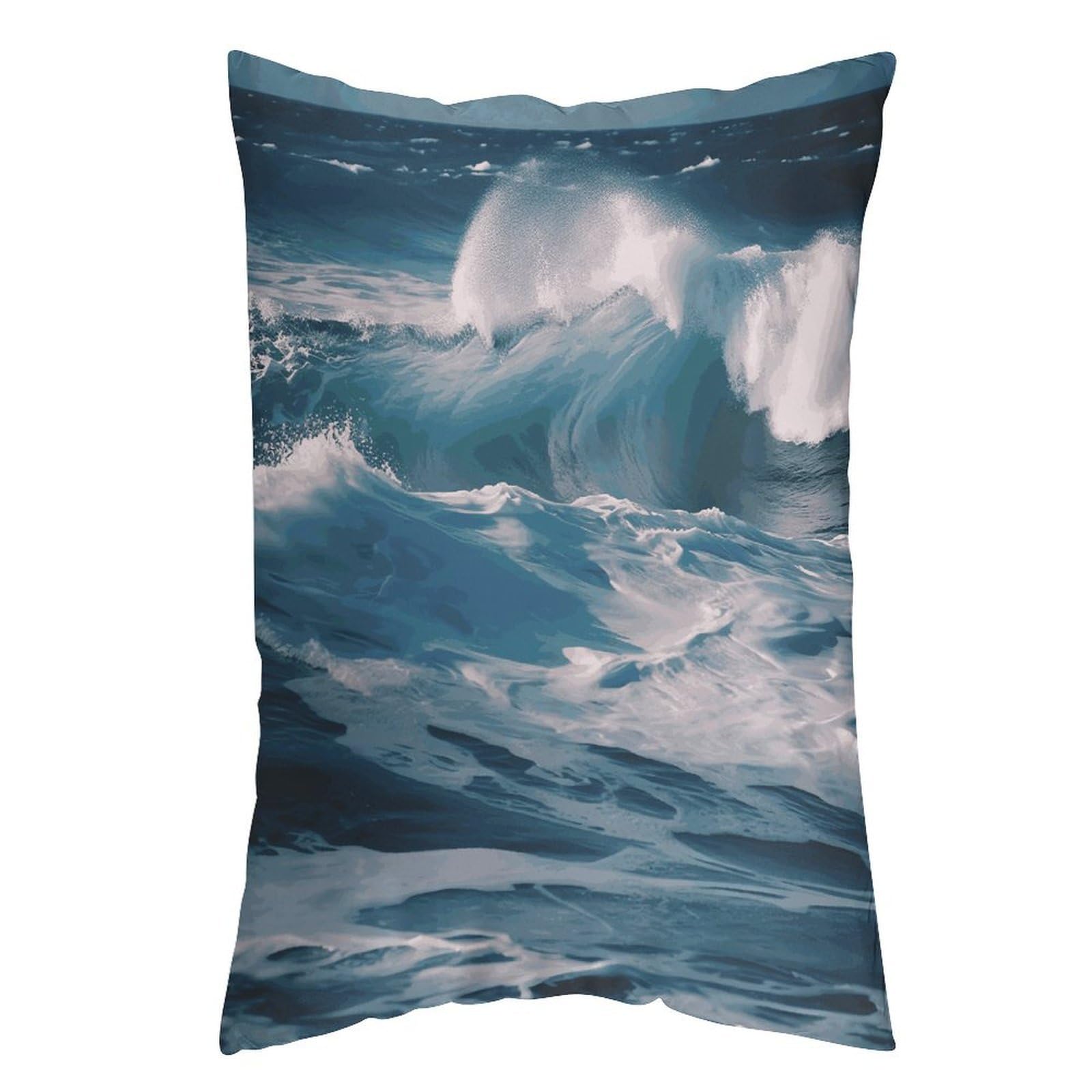 FekiLoot Ocean Waves Throw Pillow Cover Soft Pillowcase with Hidden Zipper Lumbar Decorative Throw Pillow Covers Luxury Cozy Pillows Shams Rectangle Cushion Cases