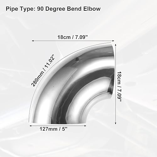 Vista 65 de X AUTOHAUX 2 unids OD 4 pulgadas 90 grados mandril curva codo SS304 tubo de acero inoxidable tubo de escape codo tubo de escape para coche sistema