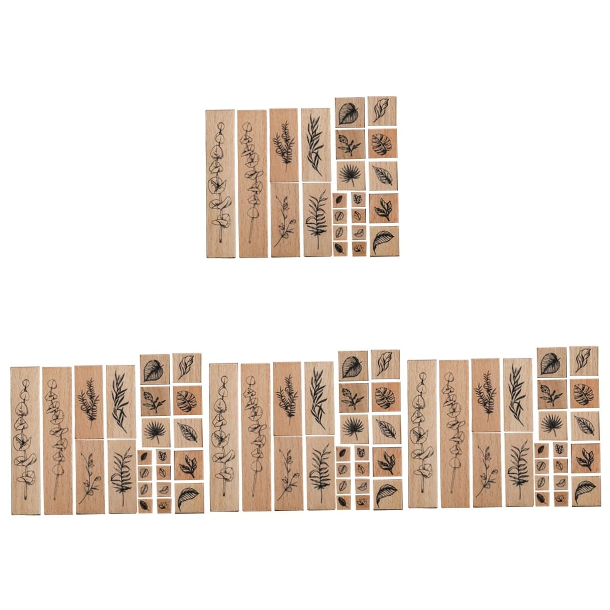 Uonlytech 4 Sätze Pflanzensiegelsatz Stempel benutzerdefinierte Briefmarken für Pads Journaling tagebuch DIY briefmarken dekorative Briefmarken Holzmarken Briefmarken selber machen hölzern