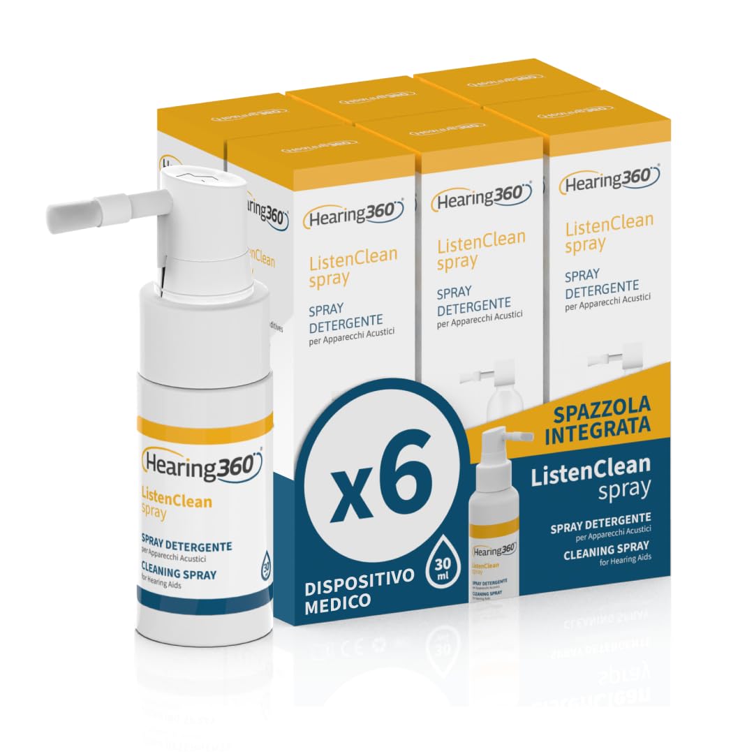 Spray Detergente Disinfettante per Apparecchi Acustici e cuffiette bluetooth con Spazzolino integrato 30 ml - Igienizza e disinfetta i tuoi apparecchi acustici in profondità e in sicurezza (6)