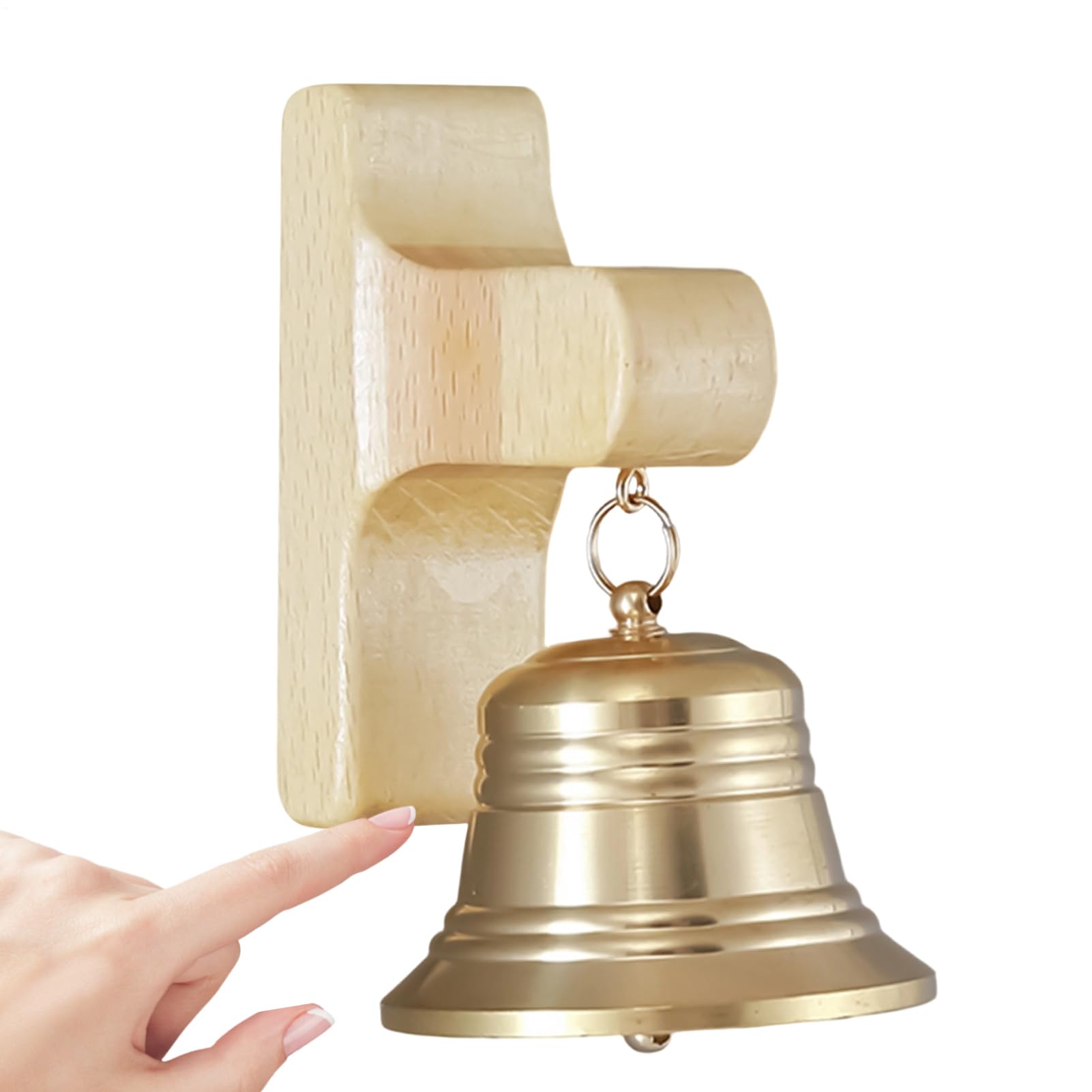 Shopkeepers Bell for Door Opening - Magnetic Wooden Chime, Decorative Brass Entry Alert | Professional Business Welcome Bell for Office Home Restaurant Shop Entrance Room