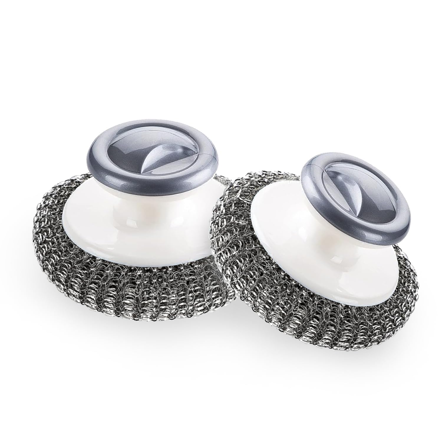 LACOLANE Stainless Steel Scrubber with Handle – Heavy Duty Steel Wool Scrubbing Brush for Cleaning Dishes, Pots, Pans, and Sinks (1)