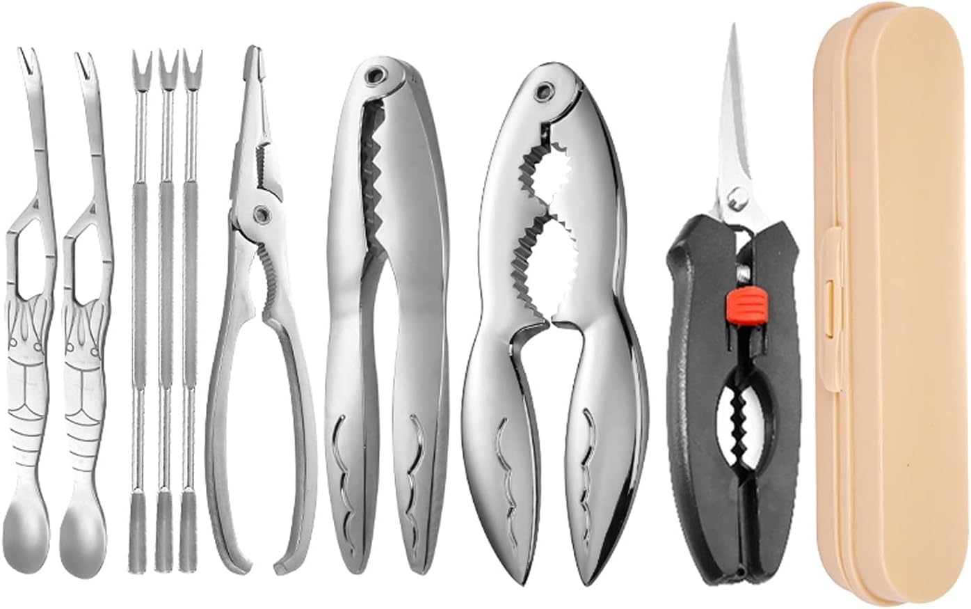 Herramientas Para Mariscos Juego De Herramientas Para Mariscos De Acero Inoxidable De 9 Piezas, Herramientas Profesionales Para Comer Varios Mariscos, Pinzas Para Langosta Y Herramientas Para Recoger