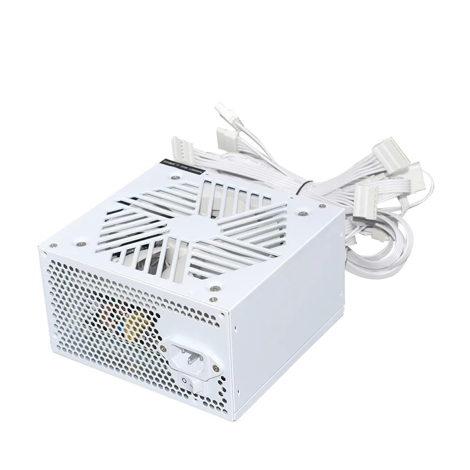 110-230V PSU 20+4Pin +12V Salida ATX 650W E-Sports Videojuego Computadora Fuente de alimentación Blanca Ventilador de refrigeración de bajo Ruido