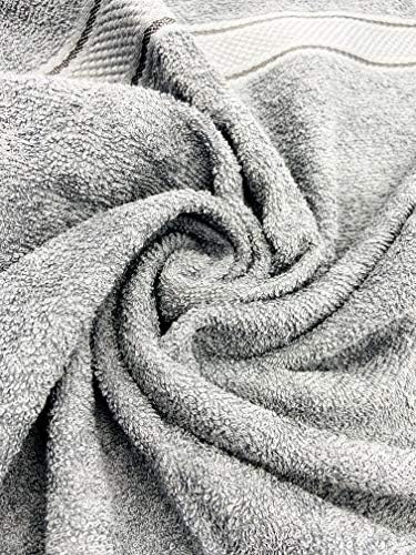 Sasma Home - Premium Hand Towels - 4 Pack 100% Cotton Hand Towel Set - Gym Towel Set - Premium Ring Spun Cotton Hand Towels - Large 50x90 cm Hand Towels (Grey)
