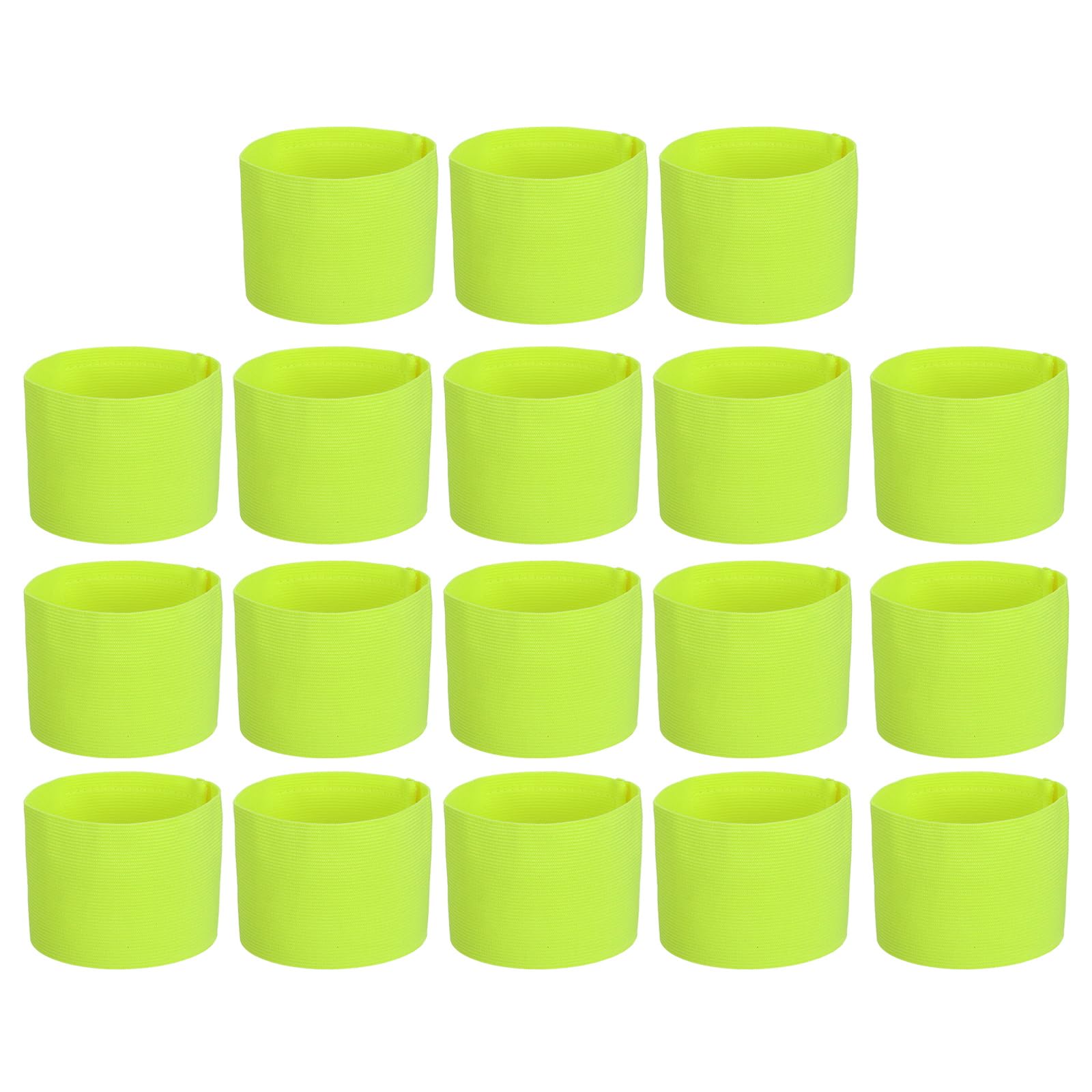 PATIKIL Soccer Captain Armband, 18 Pcs Captain Arm Bands for Soccer Elastic Captain Arm Band Sports Captain Armbands for Youth Adult Football Team Training Fluorescent Yellow