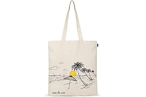 Ecoright Aesthetic Canvas Tote Bag for Women – The Perfect Small Beach...
