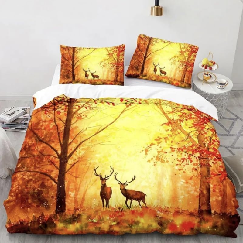 Housse de couette 140x200 en microfibre tissage haute densité motif doré
