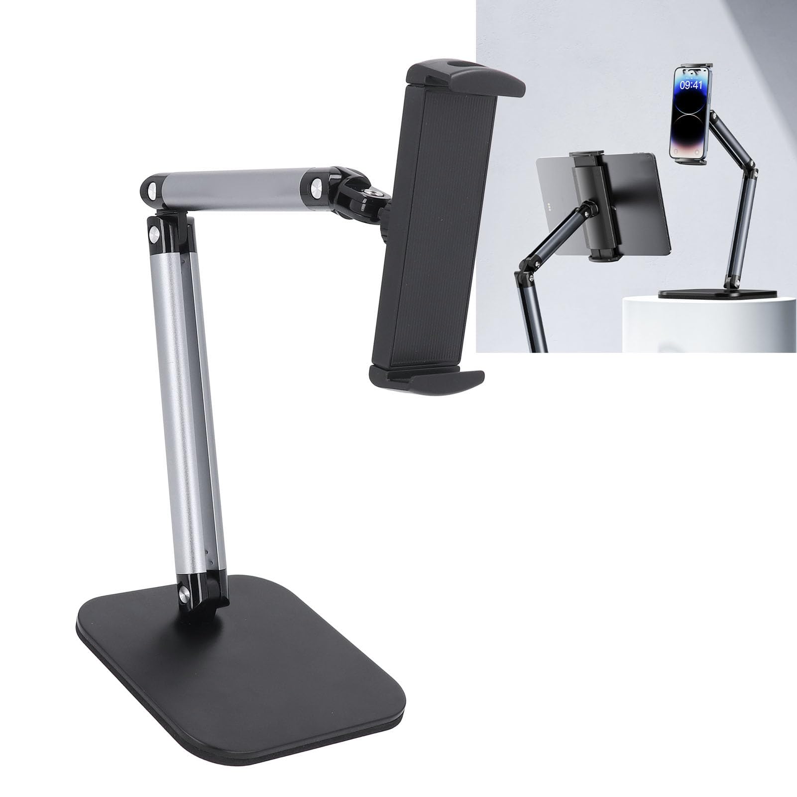 Fabater Supporto per Telefono, Supporto per Tablet Regolabile in Altezza e Angolazione per Desktop, Stabile Pieghevole per Uso Interno Ed Esterno