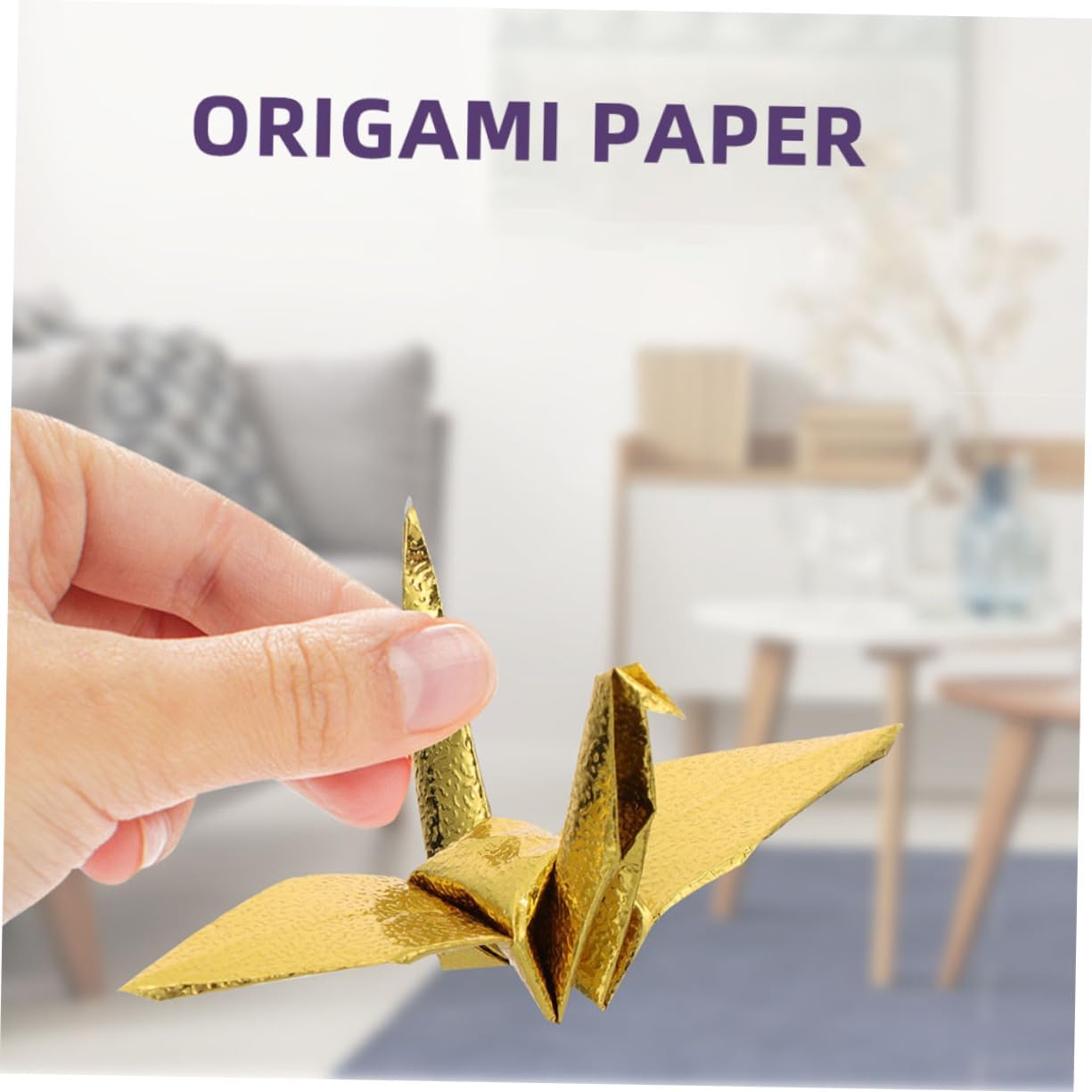 TEHAUX 200sheets Origami Paper Pack of Shimmer Craft Foil Lustrous Folding Paper Single-sided Glossy for Boys and Girls Adults