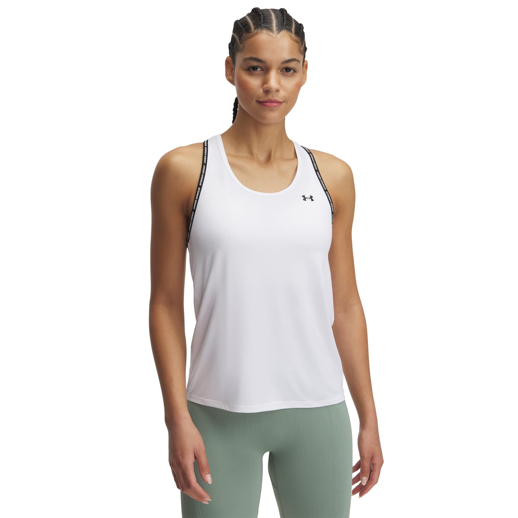 Under Armour Women's Knockout Tank Top - Wht/Blk - 16 (XL)